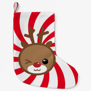 Meia De Natal Pequena Kawaii Reindeer Christmas Stocks