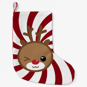 Meia De Natal Pequena Kawaii Reindeer Christmas Stocks