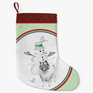 Meia De Natal Pequena Kehond Christmas Snowman Painting Dog Art