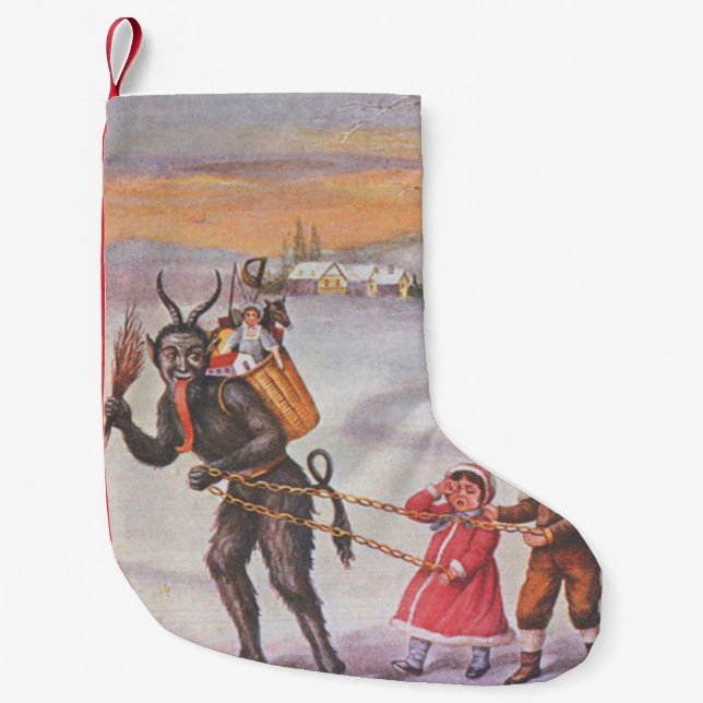 Meia De Natal Pequena Krampus Seqüestro de Crianças Brinquedos Interrupt (Frente)