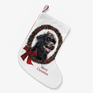 Meia De Natal Pequena Labradoodle Christmas