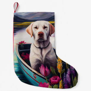 Meia De Natal Pequena Labrador ao Remo: Uma Aventura Cênica