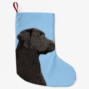 Meia De Natal Pequena Labrador Retriever Black Pintura Original