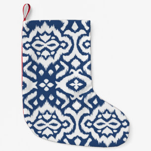 Meia De Natal Pequena Lace border. Ikat padrão perfeito. Vintage tie dy