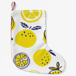 Meia De Natal Pequena Laranjas de Verão: Padrão de Fruta Na moda.