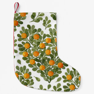 Meia De Natal Pequena Laranjas do Coração: Verdes Branches Amor.