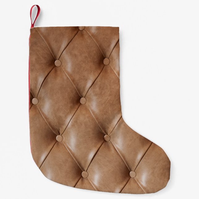 Meia De Natal Pequena Leather Sofa: Fundo Texturizado (Frente)