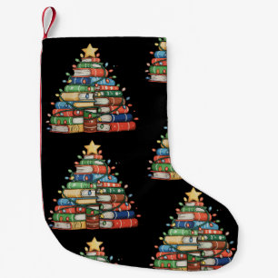 Meia De Natal Pequena Leitura de Bibliotecas de Luzes de Árvore de Natal