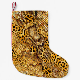 Meia De Natal Pequena Leopardo e cobra