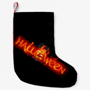 Meia De Natal Pequena Letras ardentes maciças do SlipperyJoe's Halloween