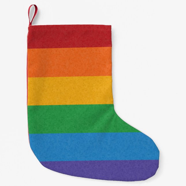 Meia De Natal Pequena LGBTQ Fundo do Sinalizador do Orgulho Colorido Arc (Frente)