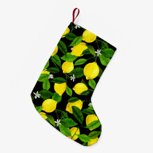 Meia De Natal Pequena Limão Aquarela 2