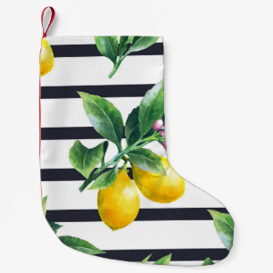 Meia De Natal Pequena Limão Branch: Citrus Watercolor Bliss