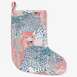 Meia De Natal Pequena Linda arte Leopardo, padrão perfeito, abstrato