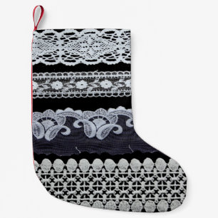 Meia De Natal Pequena Linha de rendas venenosas, flores ornamentais (ren