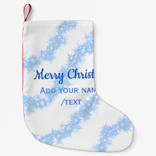 Meia De Natal Pequena Linhas brilhantes de natal alegre azul adiciona no