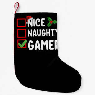 Meia De Natal Pequena Lista de Natal de Jogos do Papai Noel para Gamer B