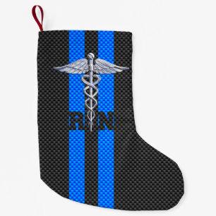 Meia De Natal Pequena Listras da fibra do carbono do Caduceus do RN da