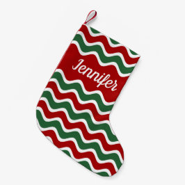 Meia De Natal Pequena Listras Vermelhas Verdes Festivas Personalizadas