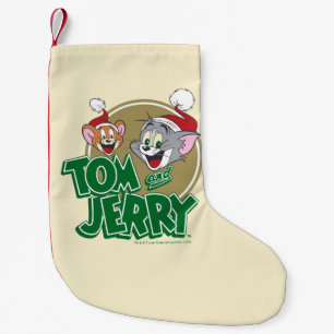 Meia De Natal Pequena Logotipo de Natal de Tom e Jerry