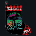 Meia De Natal Pequena Los Angeles California Beach Chairs Sunset<br><div class="desc">Los Angeles California Beach Chairs Sunset Sunset Palm Tree Small Christmas Stocking. Aproveite as férias de praia no Natal. Prendam essas lindas meias pela chaminé por um cheio de guloseimas na manhã de Natal.</div>