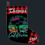 Meia De Natal Pequena Los Angeles California Beach Chairs Sunset<br><div class="desc">Los Angeles California Beach Chairs Sunset Sunset Palm Tree Small Christmas Stocking. Aproveite as férias de praia no Natal. Prendam essas lindas meias pela chaminé por um cheio de guloseimas na manhã de Natal.</div>