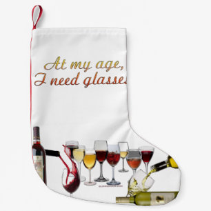 Meia De Natal Pequena Louça para vinho da SlipperyJoe com trocadilho atr