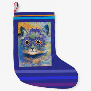 Meia De Natal Pequena Louis Wain, Gato com Olhos de Margarida,