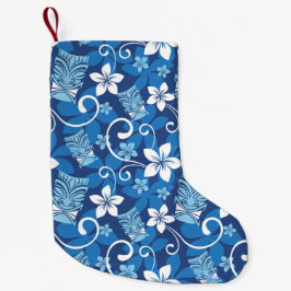 MEIA DE NATAL PEQUENA LUAU TIKI PATTERN (BRIGHT BLUE)
