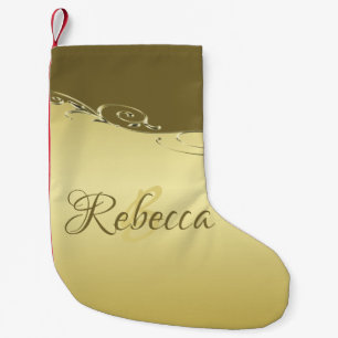 Meia De Natal Pequena Luxo metal dourado decorativo em ouro Militar