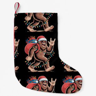 Meia De Natal Pequena Luzes de árvore de Natal Bigfoot Sasquatch Natal P