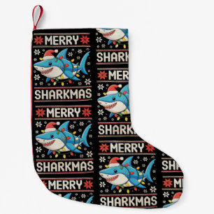 Meia De Natal Pequena Luzes de Natal Feias de Natal Feias de Sharkmas fe