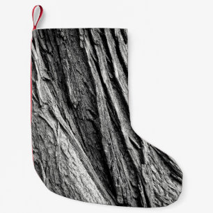 Meia De Natal Pequena Madeira de latido de árvores