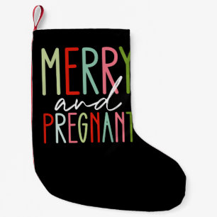 Meia De Natal Pequena Mãe de Natal Grávida e Alegre