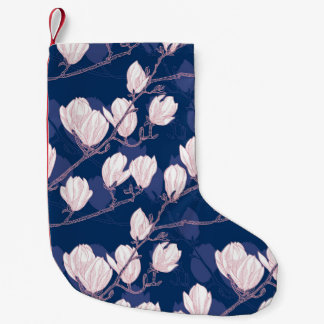 Meia De Natal Pequena Magnolia Elegance: Bloom Marinho