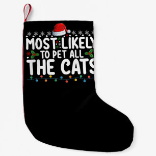 Meia De Natal Pequena Mais Propenso a Acariciar Todos os Gatos Natal Fam