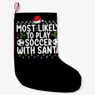 Meia De Natal Pequena Mais Propenso a Jogar Futebol com o Natal do Papai