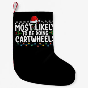 Meia De Natal Pequena Mais Provável Estar Fazendo Voltas de Cartwheel no