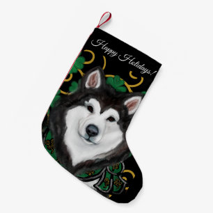 Meia De Natal Pequena Malamute do Alasca