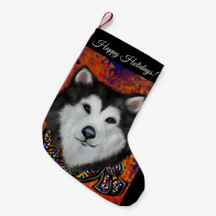 Meia De Natal Pequena Malamute do Alasca