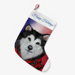 Meia De Natal Pequena Malamute do Alasca