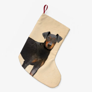 Meia De Natal Pequena Manchester Terrier Pintura Original