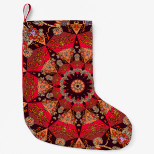Meia De Natal Pequena Mandala luxuosa, perfeita, floral estrelado.