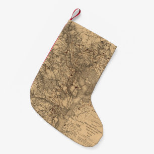 Meia De Natal Pequena Mapa do vintage da área do Washington DC (1865)