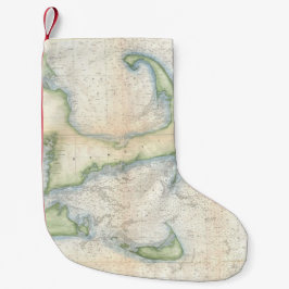 Meia De Natal Pequena Mapa do vintage de Cape Cod (1857)