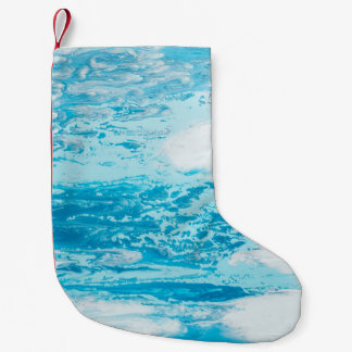 Meia De Natal Pequena Mar azul