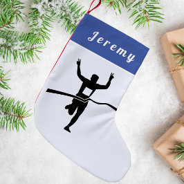 Meia De Natal Pequena Marathon Runner Track Field Cross Country Seu Nome