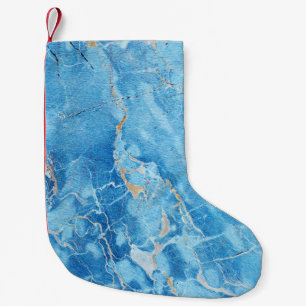 Meia De Natal Pequena Marble Elegance: Superfície Texturizada Natural.