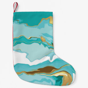 Meia De Natal Pequena Mármaco, ouro: fundo de abstrato.