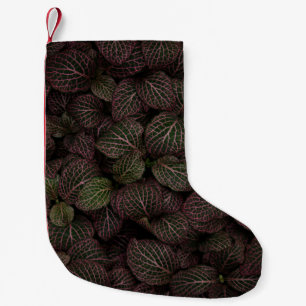 Meia De Natal Pequena Maroon, flor de pétalas